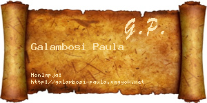 Galambosi Paula névjegykártya